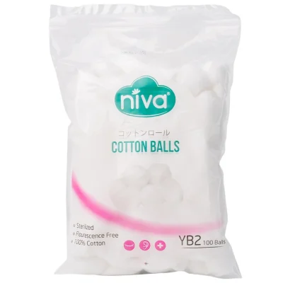 Niva YB2 - Bông viên y tế nhét tai cho mẹ sau sinh, tẩy trang, vệ sinh cá nhân (100 viên)