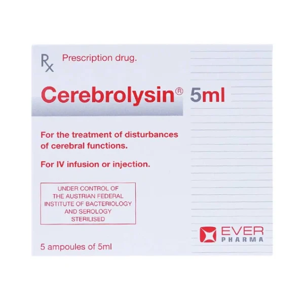 Cerebrolysin 5ml - Thuốc tiêm điều trị rối loạn trí nhớ và sa sút trí tuệ (Hộp 5 ống x 5ml)