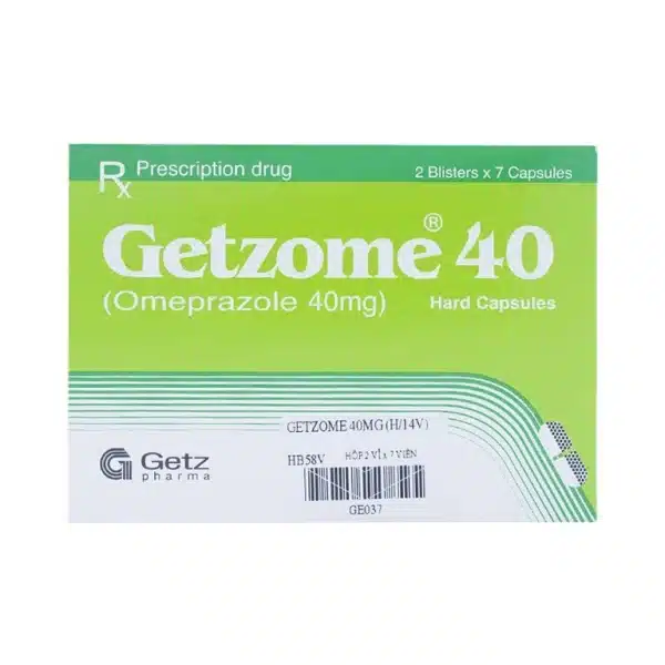 Getzome 40 Getz - Điều trị loét dạ dày, tá tràng, trào ngược dạ dày thực quản(2 vỉ x 7 viên)
