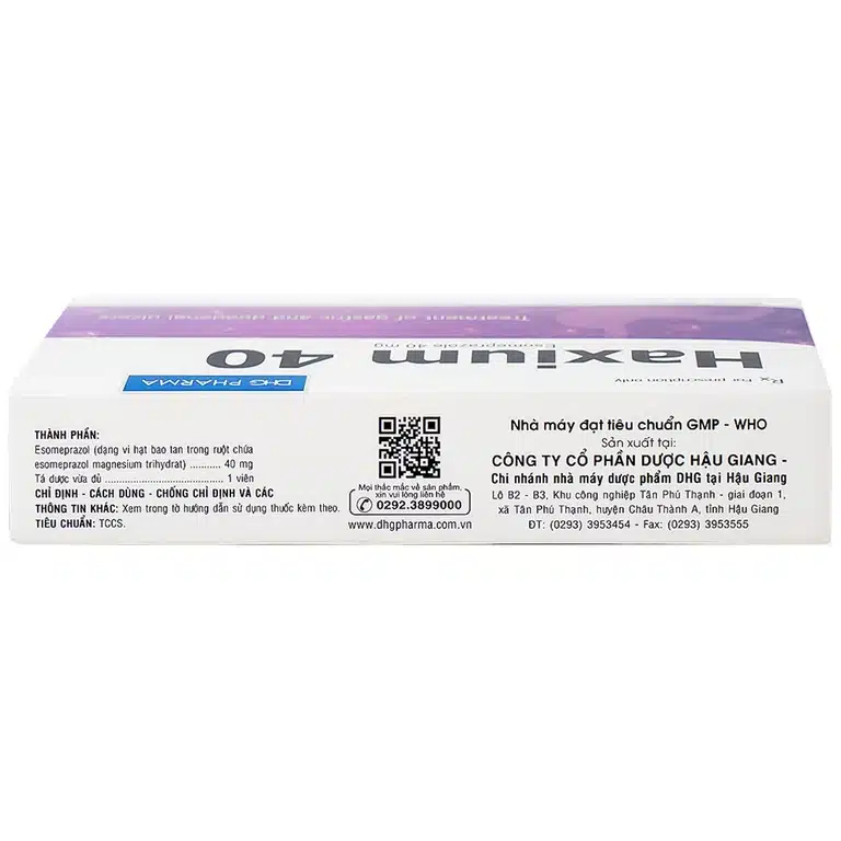 Haxium 40 DHG – Hỗ trợ điều trị loét dạ dày, trào ngược dạ dày – thực quản hiệu quả (3 vỉ x 10 viên) 3 Haxium 40 DHG – Hỗ trợ điều trị loét dạ dày, trào ngược dạ dày – thực quản hiệu quả (3 vỉ x 10 viên) - Ảnh 3