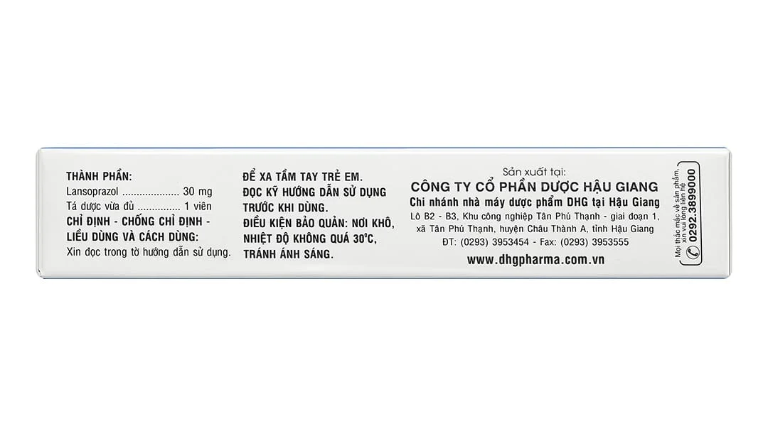 Lastro 30mg DHG Pharma – Điều trị viêm thực quản và loét dạ dày – tá tràng (Hộp 3 vỉ x 10 viên) 3 Lastro 30mg DHG Pharma – Điều trị viêm thực quản và loét dạ dày – tá tràng (Hộp 3 vỉ x 10 viên) - Ảnh 3