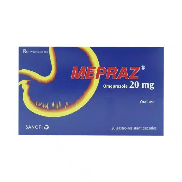 Mepraz 20mg Sanofi - Điều trị trào ngược dạ dày, thực quản (4 vỉ x 7 viên)