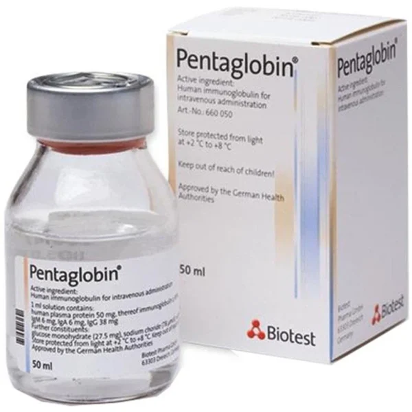 Pentaglobin Biotest - Bổ sung glubin miễn dịch, hỗ trợ điều trị trong các trường hợp nhiễm khuẩn nặng (Chai 50ml)