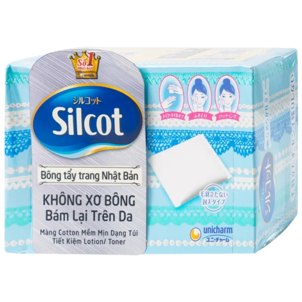Silcot Nhật Bản - Bông tẩy trang thấm hút, không xù bông (82 miếng)