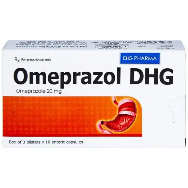 Omeprazol DHG 20mg – Điều trị trào ngược dạ dày - thực quản hiệu quả (3 vỉ x 10 viên)