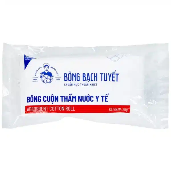Bông cuộn thấm nước y tế Bạch Tuyết - Dùng trong y tế và chăm sóc cá nhân (25g)