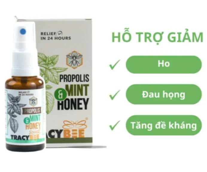 Keo ong xanh Tracybee Propolis Mint & Honey – Xịt họng giúp giảm đau, viêm họng, ho (30ml) 1 Keo ong xanh Tracybee Propolis Mint & Honey – Xịt họng giúp giảm đau, viêm họng, ho (30ml)