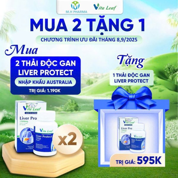 Liver Protect 15000mg (Combo Mua 2 Tặng 1) – Viên uống giải độc gan, giảm men gan