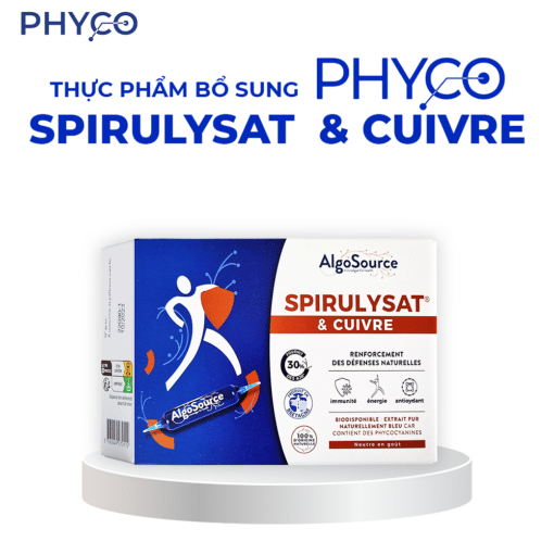 Phyco Spirulysat & Cuivre Pháp - Hỗ trợ sức khỏe và duy trì năng lượng mỗi ngày (Hộp 20 ống)