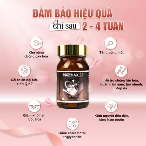 BIKEN AX 21 Nhật Bản - Viên uống bổ sung nội tiết tố nữ (Hộp 90 viên) 4 BIKEN AX 21 Nhật Bản - Viên uống bổ sung nội tiết tố nữ (Hộp 90 viên) - Ảnh 4