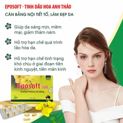 Eposoft 500 Úc - Viên uống cân bằng nội tiết tố, làm đẹp da (Hộp 30 viên) 4 Eposoft 500 Úc - Viên uống cân bằng nội tiết tố, làm đẹp da (Hộp 30 viên) - Ảnh 4